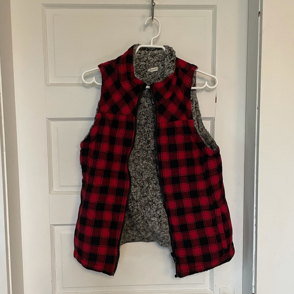 SOLD Reversible Plaid vest